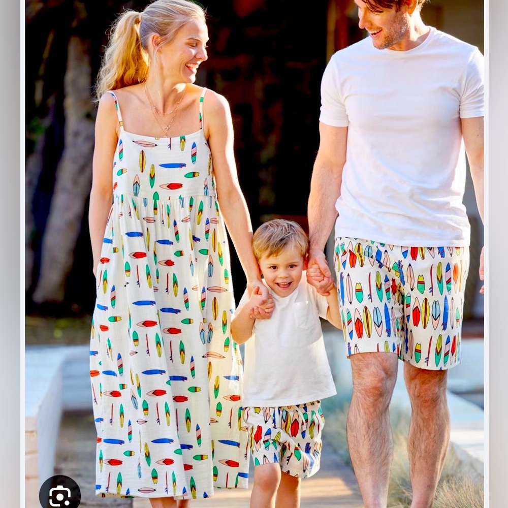 Hanna Andersson muslin dress in surfboard print. Size medium